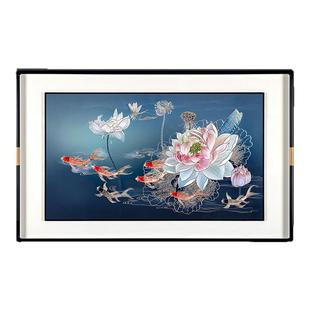 新中式餐厅背景墙装饰画手工雕刻新款铜版画金玉满堂壁画玄关挂画