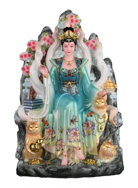 九尾神像娘娘狐狸真身胡太奶太姑美女胡家掌堂教主像体汉白合成心