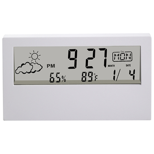 LED静音智能天气电子钟表ins桌面时钟万年历台式透明学生用小闹钟