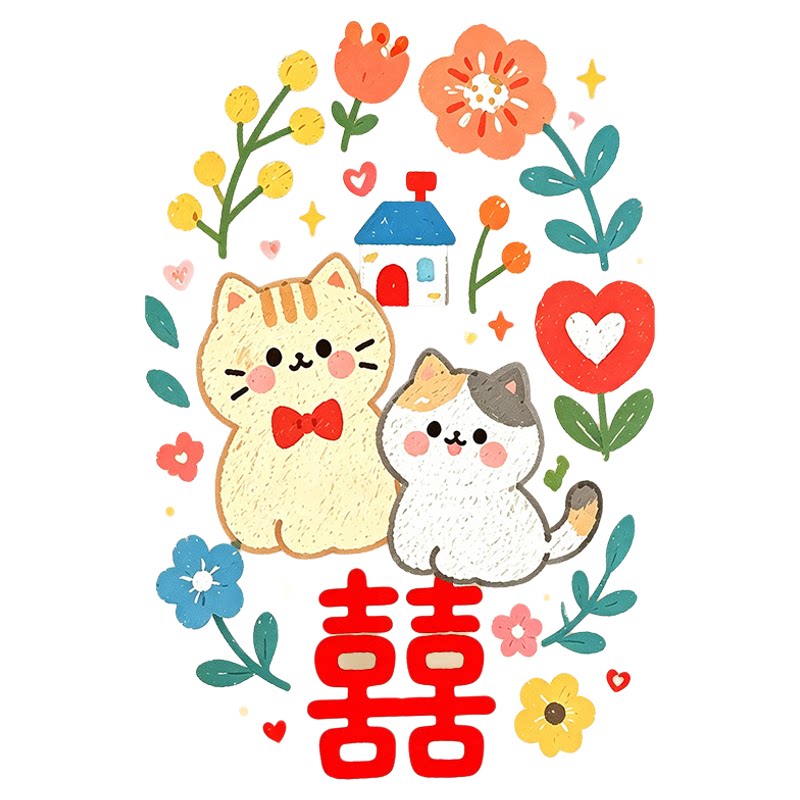 2026新款喜字静电贴婚房布置装饰
