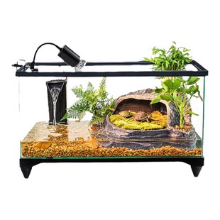 超白玻璃家用乌龟缸小别墅饲养箱带晒台生态鱼缸造景养乌龟专用缸