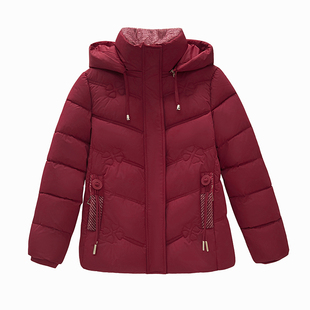 中老年人冬装羽绒棉服50多岁妈妈装保暖棉衣短外套中年女加厚棉袄