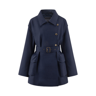 【陈都灵同款】艾莱依短款工装鹅绒服女2025新款时尚收腰羽绒服