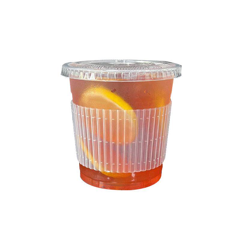 塑料透明杯套纸杯奶茶杯隔热PET