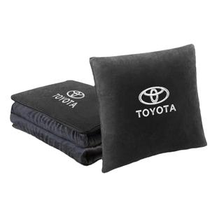 丰田刺绣汽车抱枕被子两用加绒加厚凯美瑞汉兰达高档车载可定制