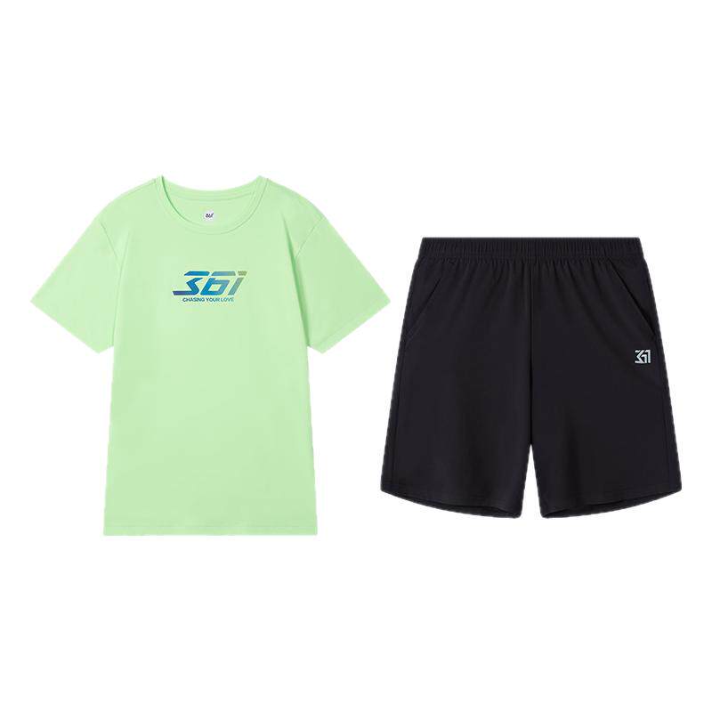 361童装儿童套装男童夏季中大童短袖T恤运动短裤新款速干女童套装