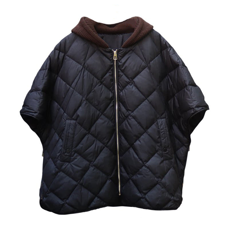欧货大牌斗篷羽绒服马甲宽松大码