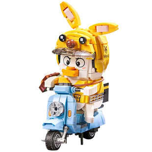 LOZ/俐智外卖丫小颗粒积木益智拼装鸭子模型 主题展示盒 一路狂飙