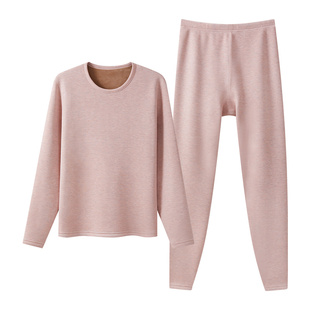 三枪2025年秋冬新款加绒加厚保暖内衣套装双层羊毛男女秋衣秋裤