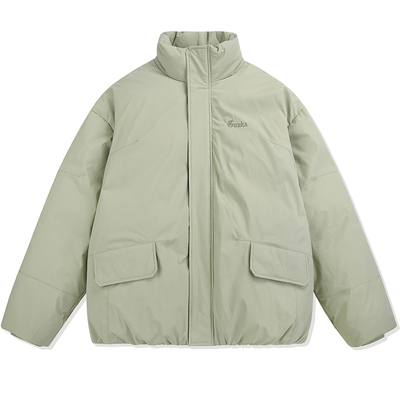 GUUKA高领千鸟格暗纹羽绒服