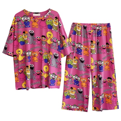 大码夏季套装休闲胖MM纯棉睡衣