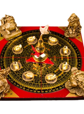 黄铜五宝阵铜金蟾貔貅聚宝盆摆件