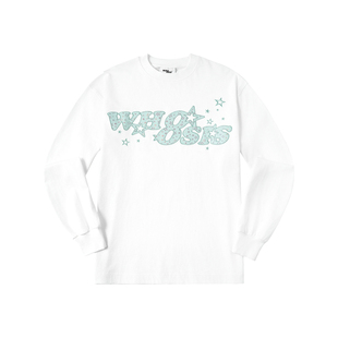 WHOOSIS（不知其名）镭射星星满天星贴布长袖T恤春秋情侣男女潮流