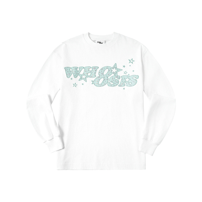 WHOOSIS（不知其名）镭射星星满天星贴布长袖T恤春秋情侣男女潮流