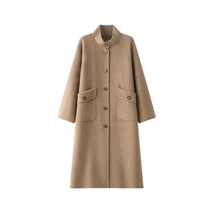 TEASEL「冬日恋歌」丝驼绒大口袋两穿立领廓形保暖单排扣毛呢大衣