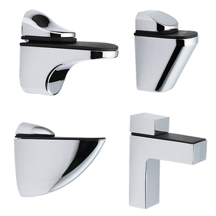 可调节合金玻璃瓷砖固定夹f型鸭嘴夹连接件不锈钢玻璃卡槽置物架