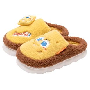 海绵宝宝棉拖鞋女款秋冬季2025新款可爱室内家居情侣毛拖鞋男冬天