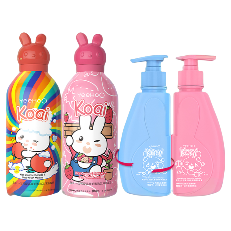 英氏小奶泡儿童沐浴露洗发水二合一儿童洗发水儿专用男女孩护发素