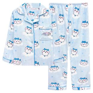 吉伊卡哇chiikawa珊瑚绒睡衣冬季女加厚法兰绒可爱小八家居服秋冬