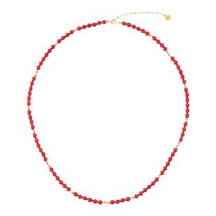 REJOVRI芮觉 天然红玛瑙金珠项链手链节日氛围感珠宝首饰过年好运