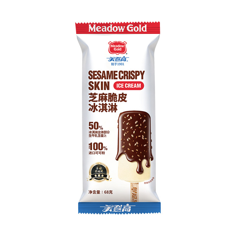 MeadowGold冰淇淋90年代芝麻脆皮香草巧克力口味冰激凌童年雪糕