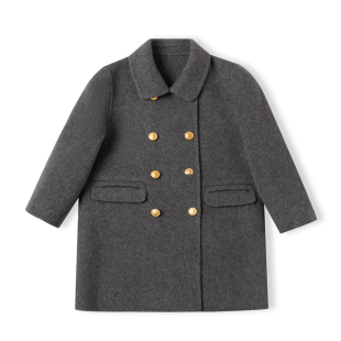 OPCP女童双面羊绒大衣2025秋冬新款儿童呢子外套全羊毛男童中长款