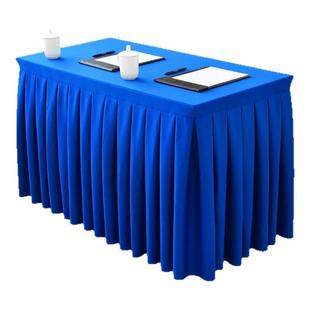 会议桌布长方形商务签到台裙活动桌裙办公室展会抗皱桌套展会桌罩