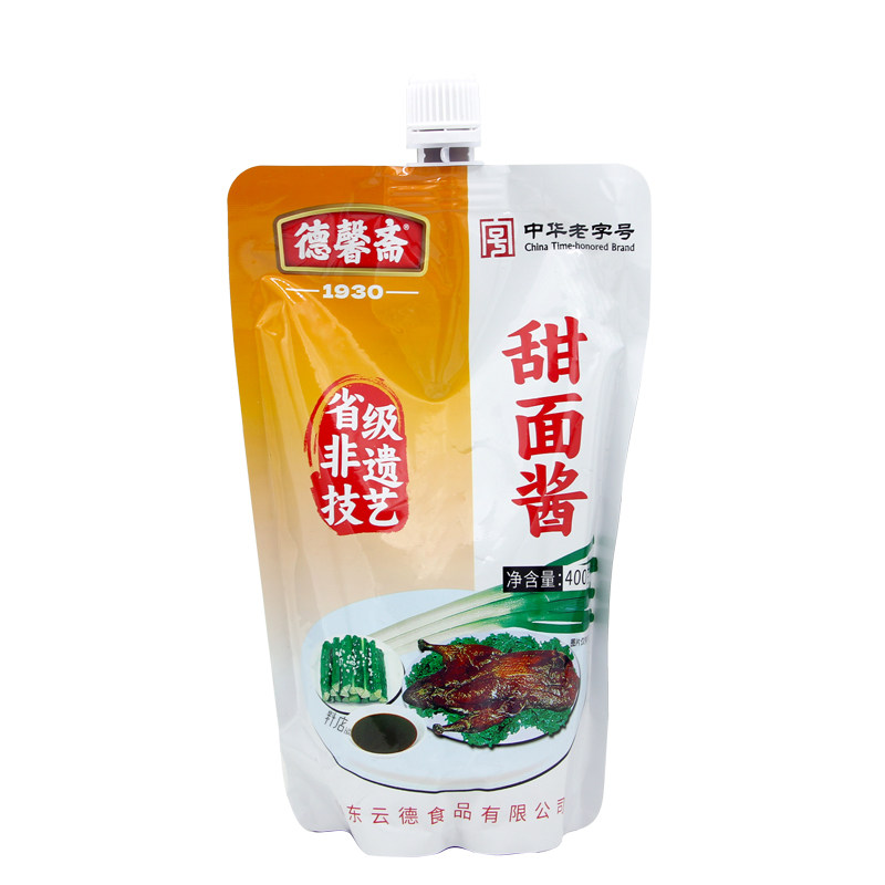 德馨斋甜面酱400g*30袋整箱商用炒菜点蘸烤鸭卷饼煎饼调味酱料