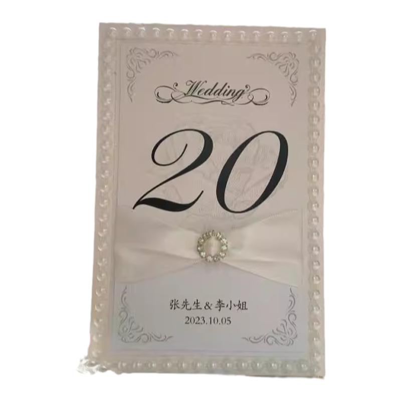 订婚婚礼桌卡香槟珍珠席位卡个性婚宴桌卡婚礼贵宾席主桌生日宴会