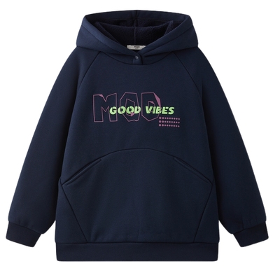 【蓄暖】MQD童装男童加绒加厚连帽卫衣2025冬季新款儿童保暖卫衣