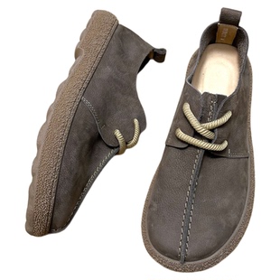 皮鞋男款2026新款真皮透气英伦软皮软底单层牛皮宽脚大头休闲男鞋