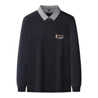 罗蒙套头柔软翻领毛衣