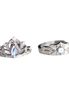 缪媞斯里兰卡蓝月光石戒指异地恋