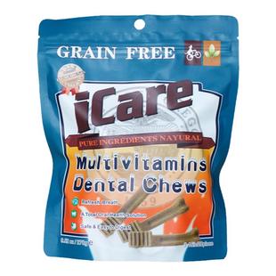 ICARE爱肯蓝莓洁齿咀嚼刷20支咬胶犬零食狗狗薄荷维生素磨牙棒