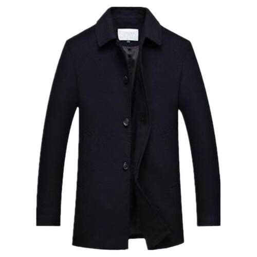 老爷车正品毛呢大衣男中老年加绒加厚保暖外套秋冬爸爸羊毛大衣男