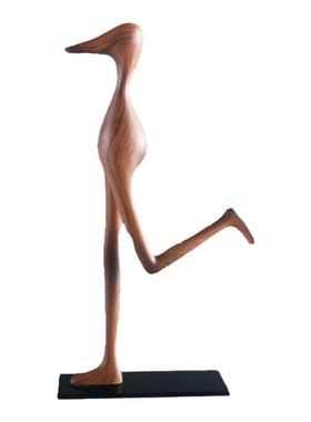 侘寂风尖嘴人现代抽象几何动物人行雕塑摆件客厅样板间桌面装饰品