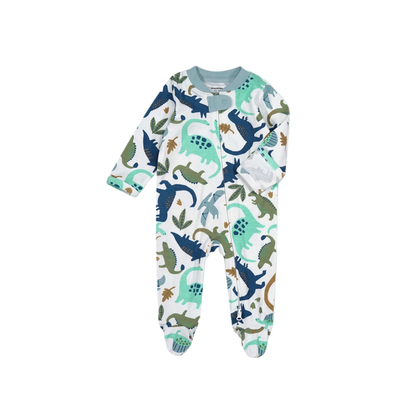 四季款宝宝纯棉拉链包脚连体衣