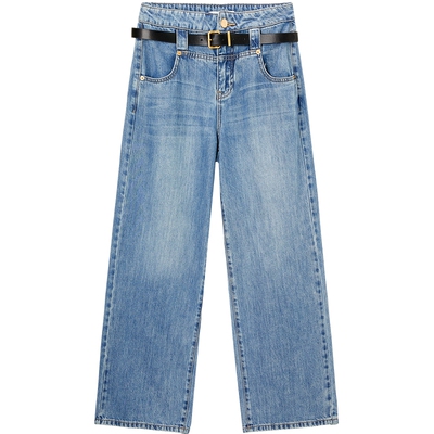 太平鸟女装年秋季款天丝直筒牛仔裤A1HAE3115