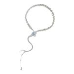 珍珠白色项链颈链女蝴蝶设计款抽拉式项链女一款多戴2025年新款潮