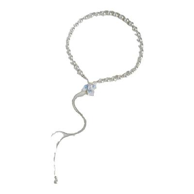 珍珠白色项链颈链女蝴蝶设计款