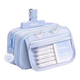 九层大容量笔袋女孩2026新款ins可爱奶油风笔袋高颜值小学生文具盒初中生女生铅笔盒小众简约韩系文具袋