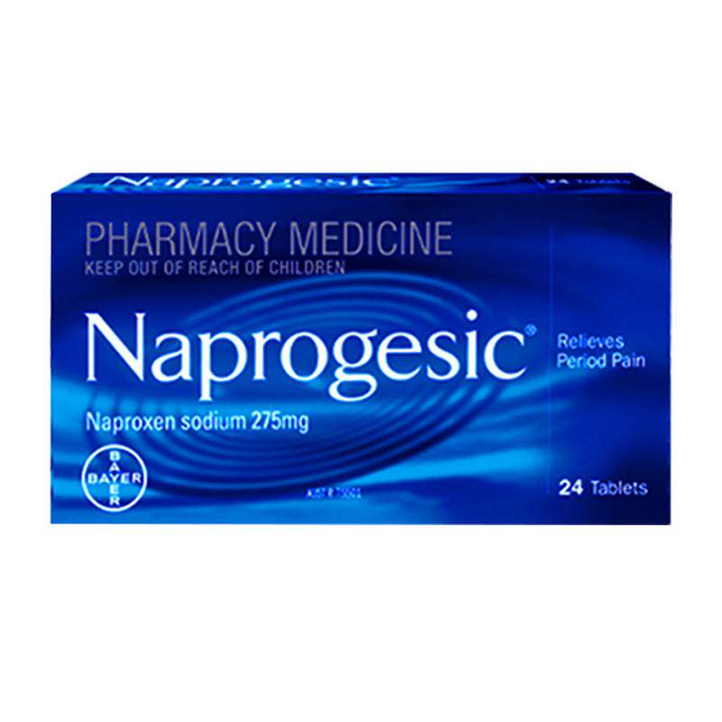 Naprogesic拜耳Bayer痛经小蓝片女性生理期姨妈痛缓释止痛药24粒