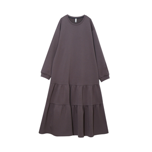 200斤胖mm大码连衣裙女2025冬季新品宽松显瘦蛋糕裙加厚保暖长裙