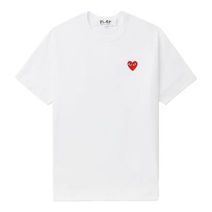IT CDG PLAY COMME des GARCONS川久保玲情侣爱心logo装饰短袖T恤