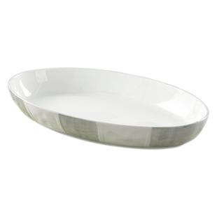 陶瓷简约风鱼盘高级感家用可微波蒸鱼盘烤鱼盘新款菜盘椭圆形盘子