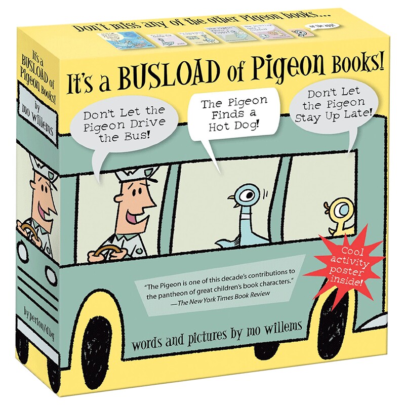 英文原版 精装绘本 It's a Busload of Pigeon Books!别让鸽子开巴士 3册精选礼盒装 Mo Willems小猪小象同作者 英文版儿童外文书
