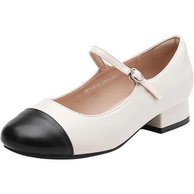 大东玛丽珍鞋女鞋2025秋季新款甜美方跟低跟一字扣圆头C0613