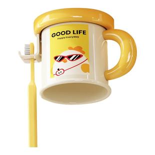 多巴胺镜柜磁吸手柄漱口杯置物架免打孔一家四口倒挂沥水洗漱收纳