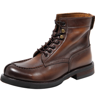 KIXSIZE阿美咔叽固特异男士马丁靴手工真皮TANKER挪威头B楦工装靴