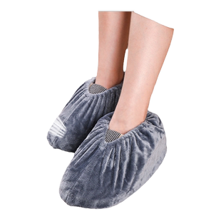 鞋套家用布料可反复洗加厚防滑耐磨室内绒布脚套学生机房儿童成人